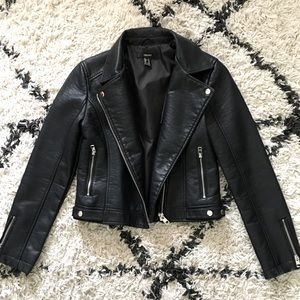 NWOT Forever 21 Damen Kunstleder Vegan Leather Moto Jacket